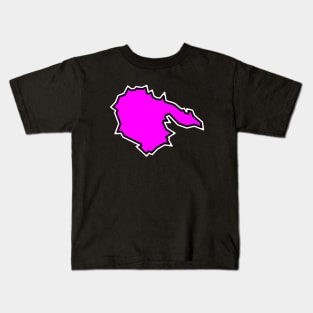 Hornby Island Silhouette in Hot Pink - Bright and Spicy Souvenir - Hornby Island Kids T-Shirt